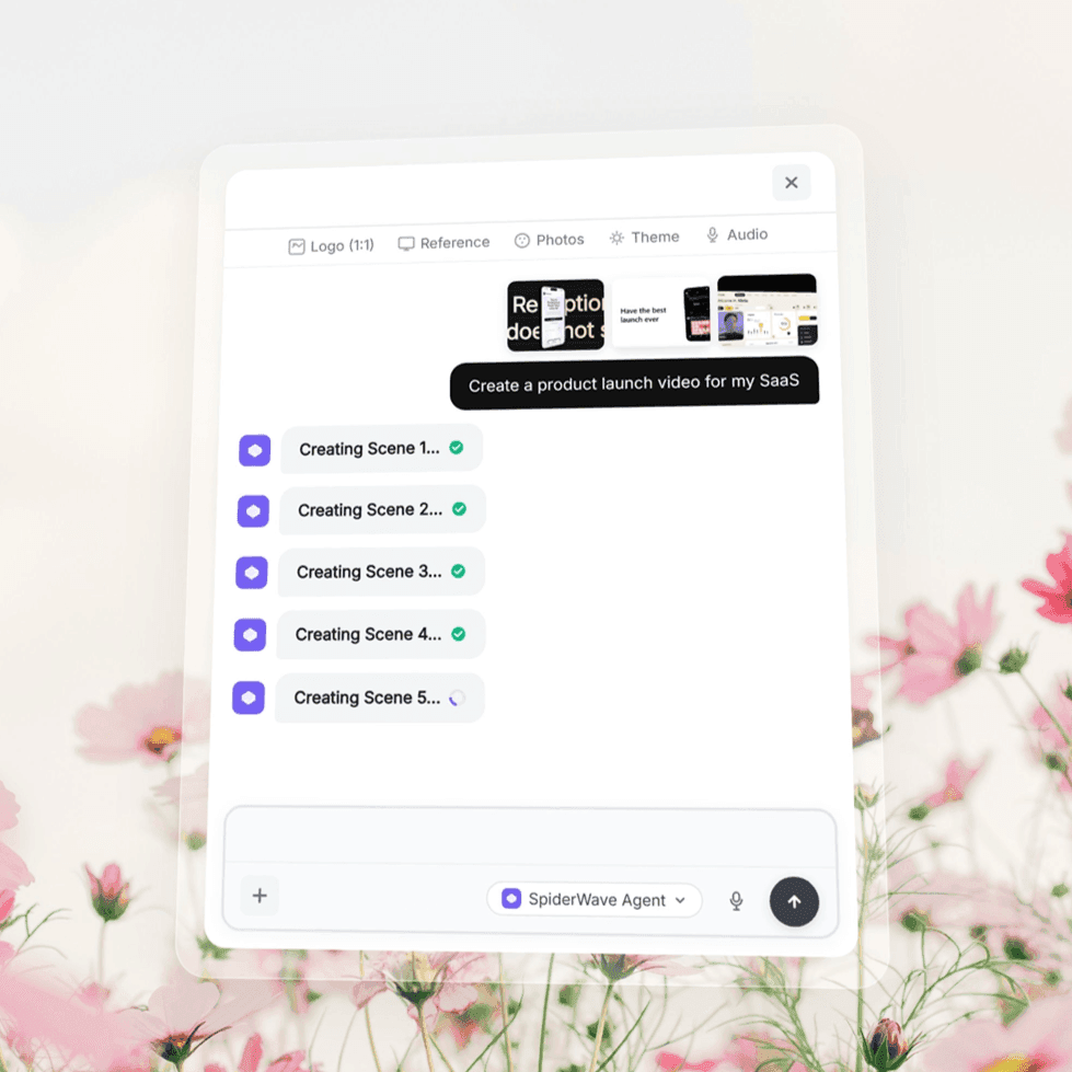 AI-generated product launch video with 3D mockups and animations